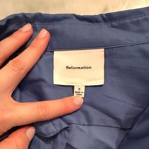 Reformation Slate Blue Top
